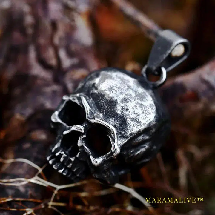 New Design 316L Stainless Steel Skull Pendant Retro Skeleton Men's Pendant Punk HipHop Jewelry