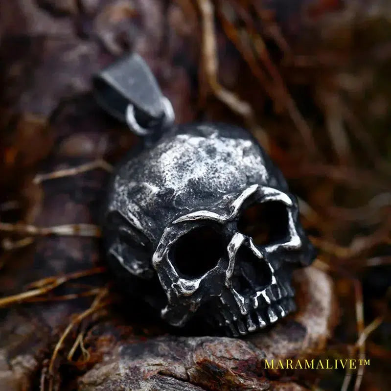 New Design 316L Stainless Steel Skull Pendant Retro Skeleton Men's Pendant Punk HipHop Jewelry