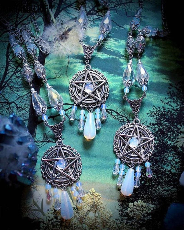 New Gothic Mysterious Pentagram Head Chain