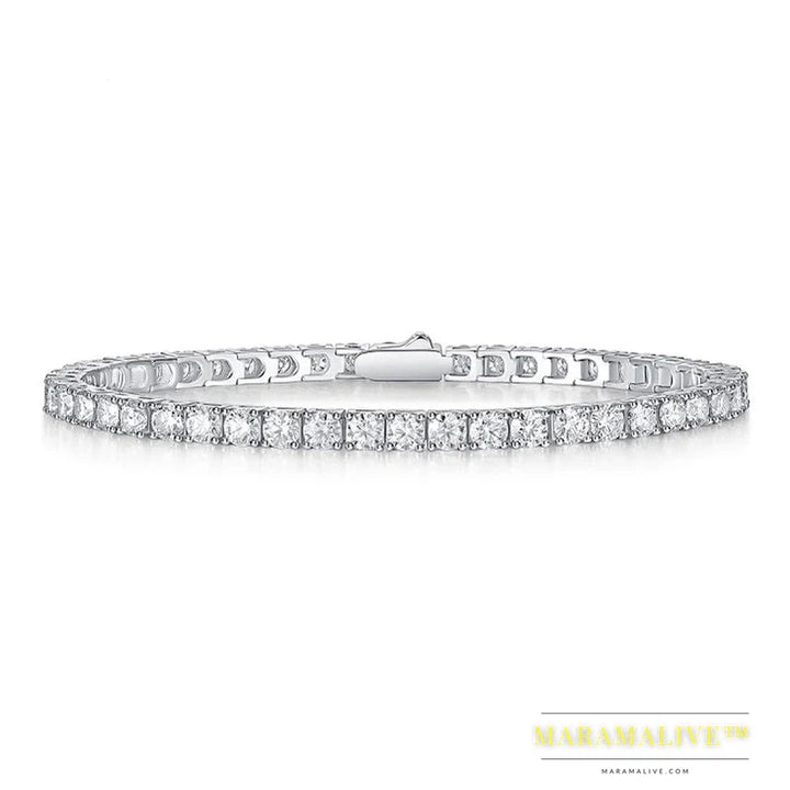 New In GRA Certified 3/4/5/6.5MM White Full Moissanite Tennis Bracelet for Women Men 925 Silver Diamond Link Bracelets