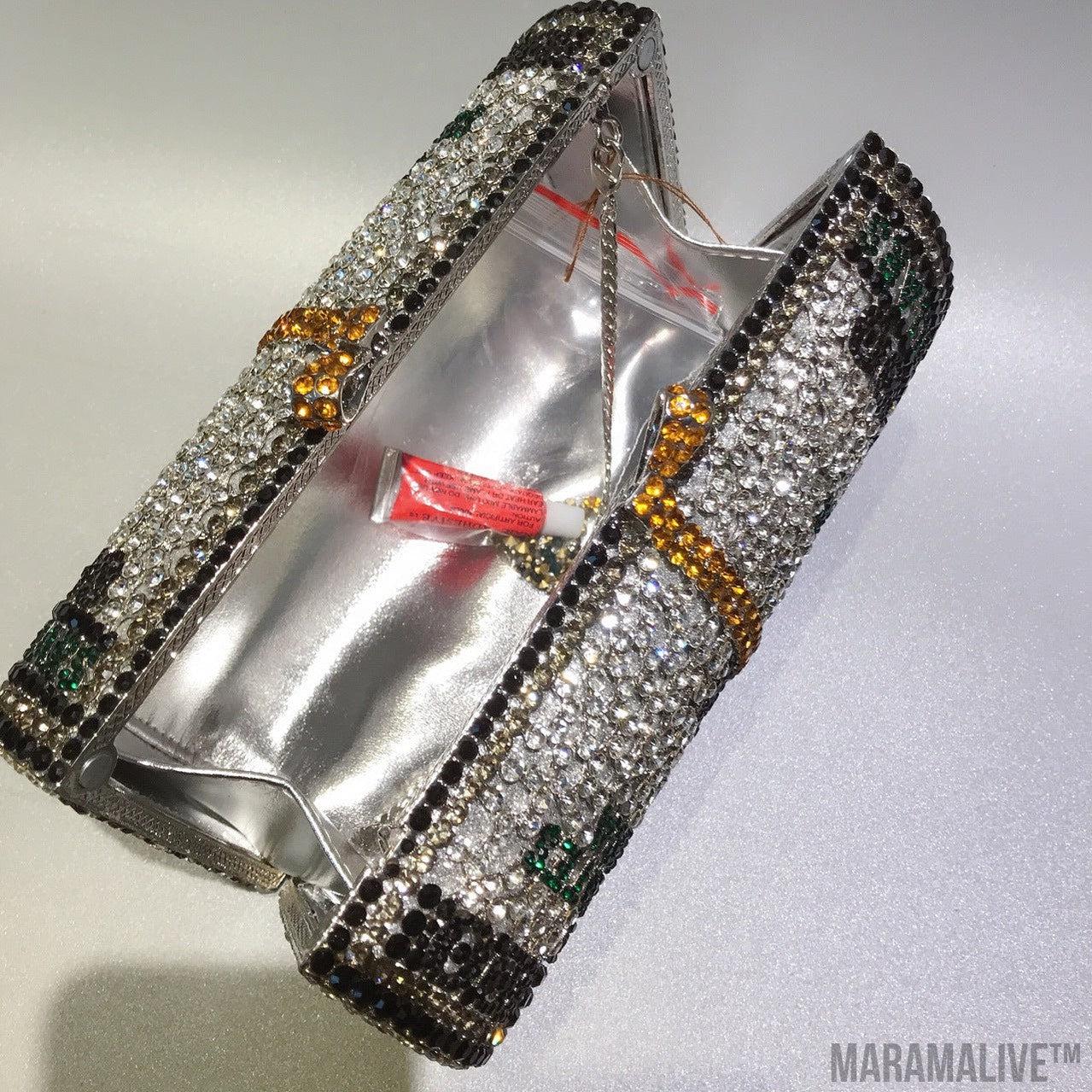 New Roll Dollar Crystal Banquet Clutch Bag