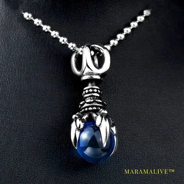 New Stainless Steel Fashion Claw Necklace Pendant With Red/Black/blue Stone fashion jewelry for man