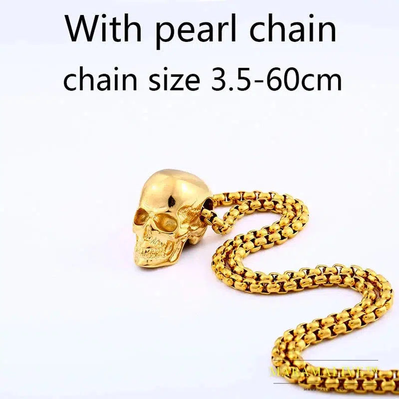 New Store 316L Stainless Steel Pendant Necklace New Arrival Super Punk Skull Biker pendant Fashion Jewelry