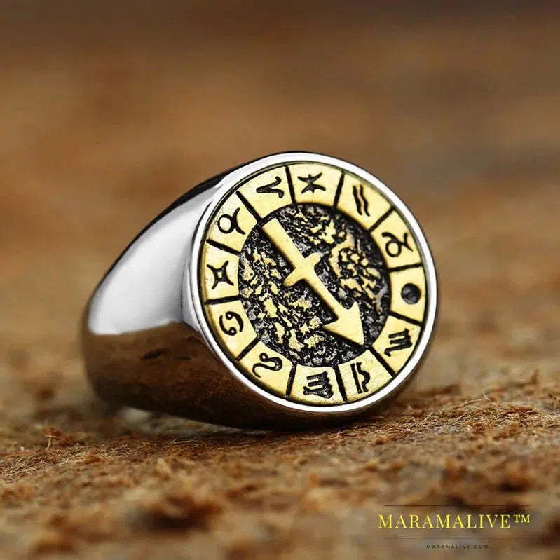 New Style Stainless Steel Ring with AQUARIUS