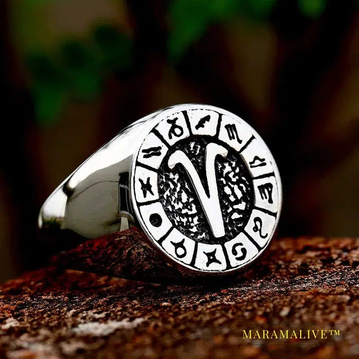 New Style Stainless Steel Ring with AQUARIUS