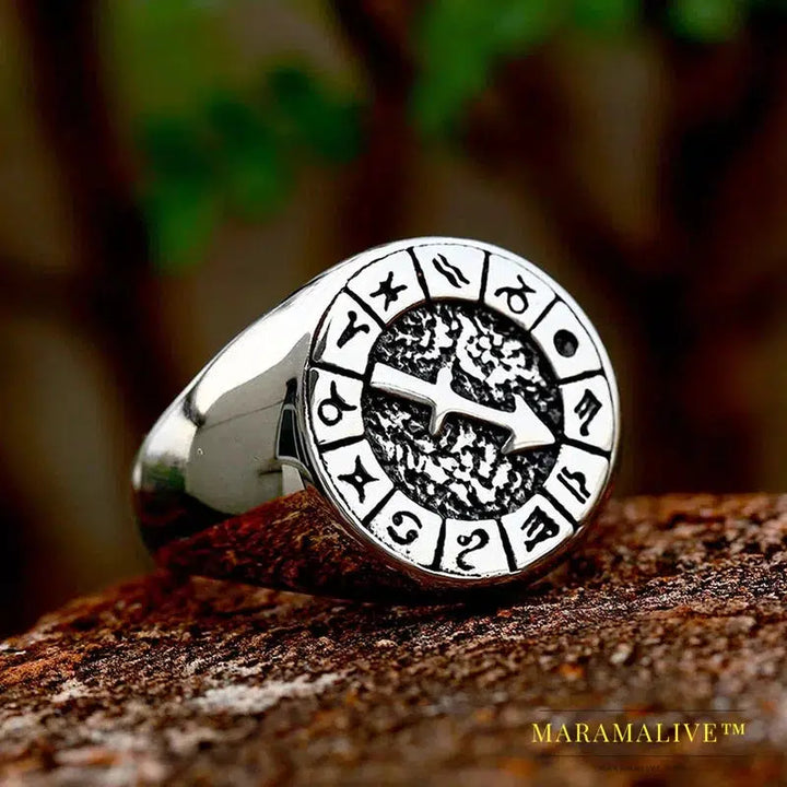 New Style Stainless Steel Ring with AQUARIUS