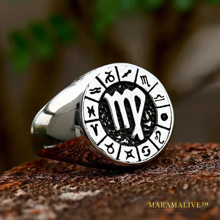 New Style Stainless Steel Ring with AQUARIUS