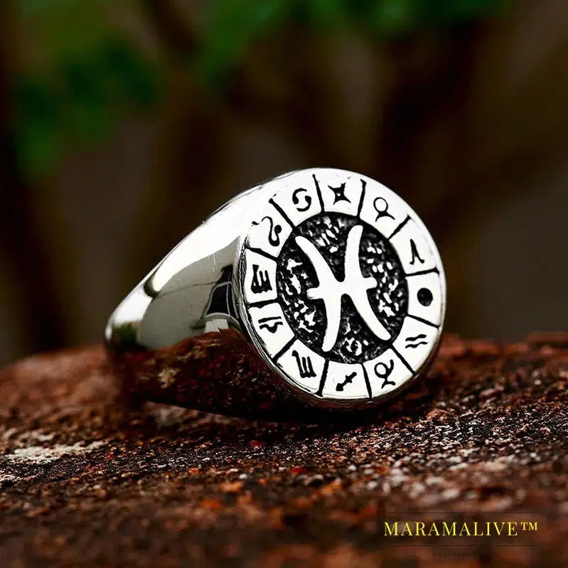 New Style Stainless Steel Ring with AQUARIUS