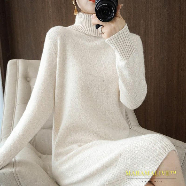 New Style Woolen Skirt Long Bottoming Shirt Women