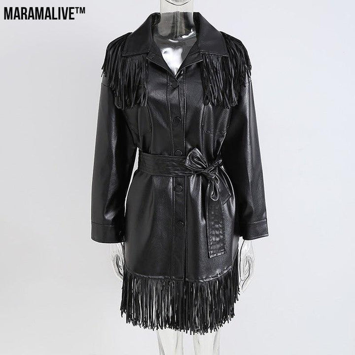 New style dress lace waist leather skirt