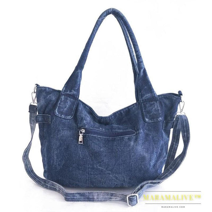 Niche Retro Diamond-studded Denim Hand-held One-shoulder Messenger Bag