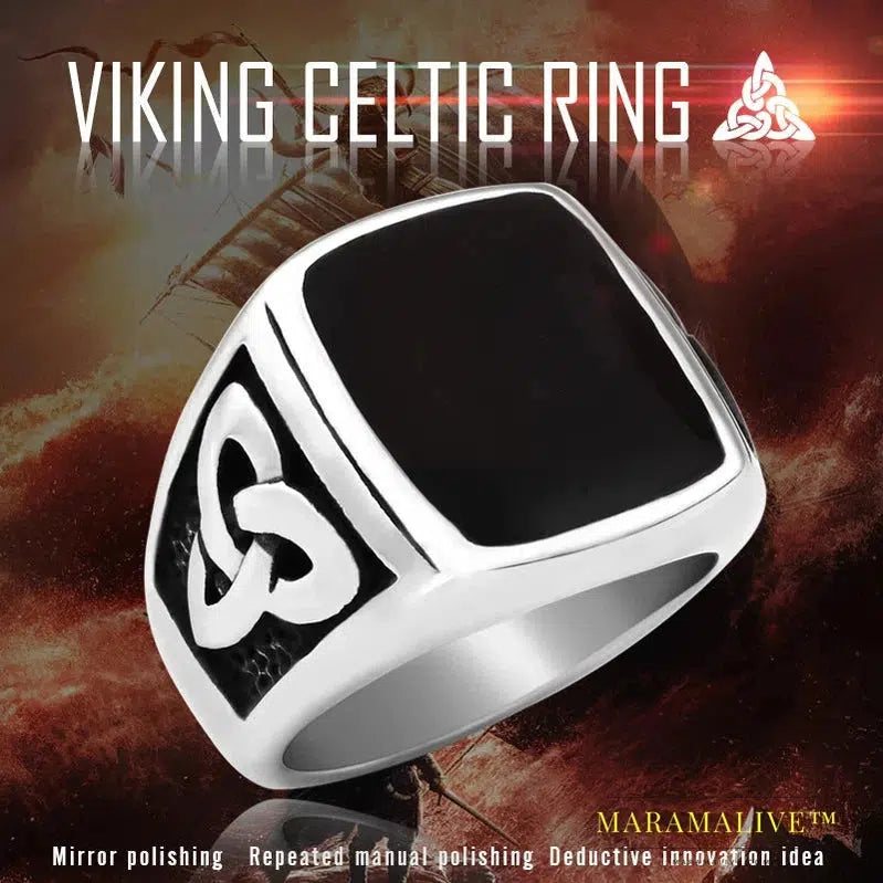 Nordic Vikings Celtic Knot black color High Quality fashion ring jewelry