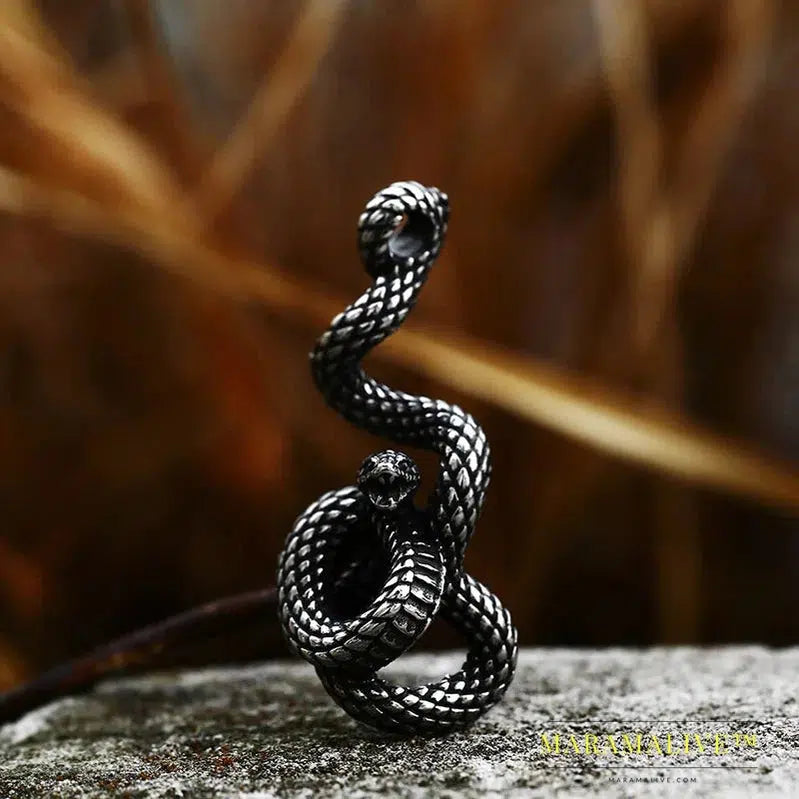 Norse Viking Pendant Necklace Snake Animal Fashion Scandinavian Odin Amulet Men Jewelry