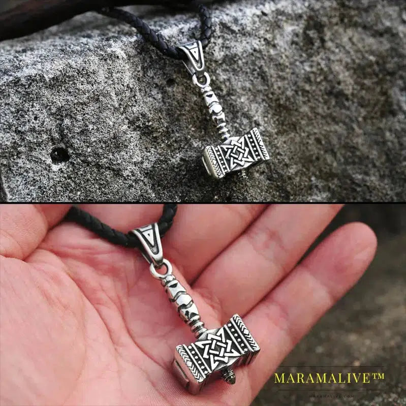 Norse Viking Tomahawk Pendant necklace Mjolnir pendant North Necklace Stainless Steel Chain Necklace Jewelry