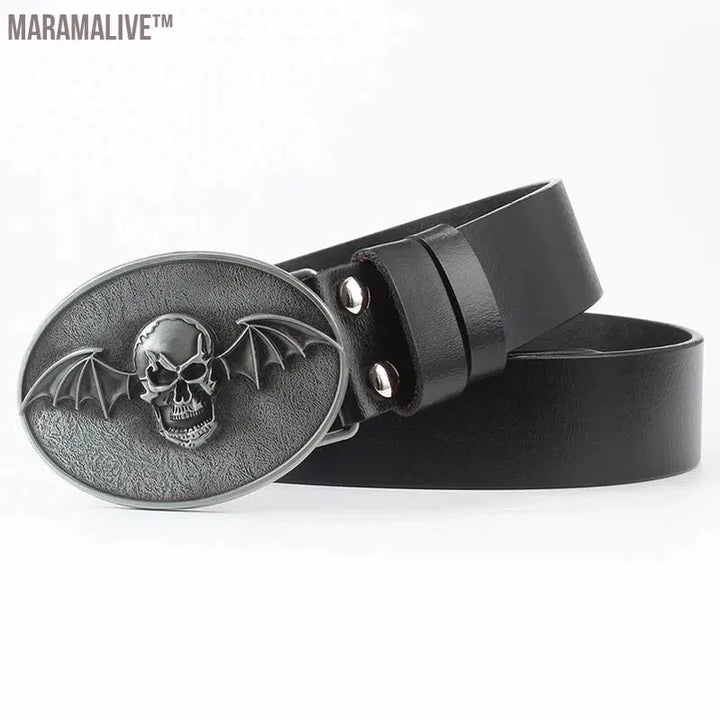 Novelty Crossbones Belt Heavy Metal Skull Face Buckle Skeleton Belts Dark Style Street Hip Hop Rock Waistband Accessories