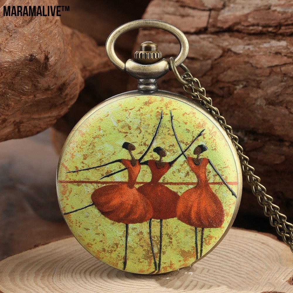 Oil Painting Color Goddess Picture Pocket Watch