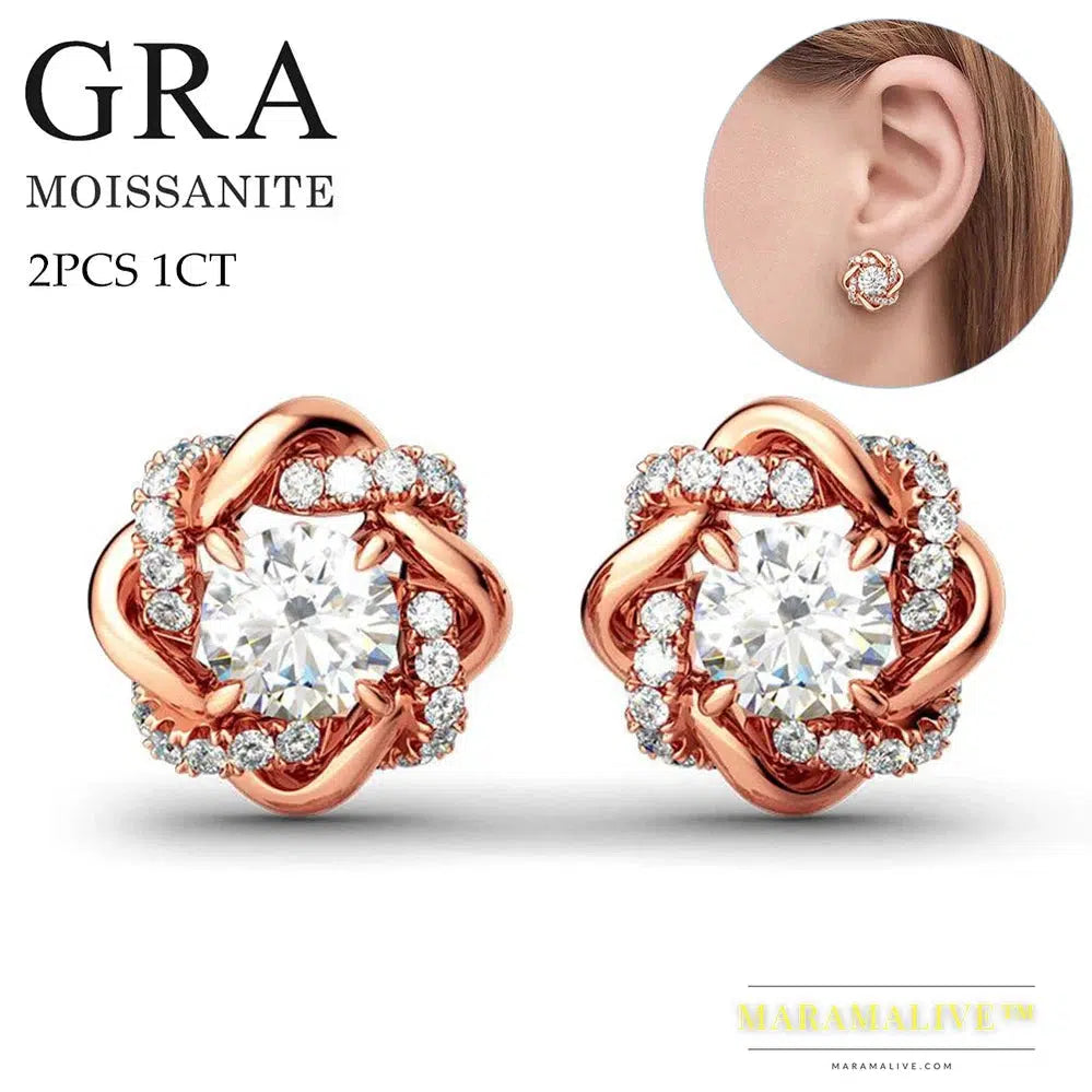 Original Moissanite Diamond Jewelry Sets for Women with Certificate Necklace Earrings Bangle Sets 925 Silver Wedding Luxury Gift