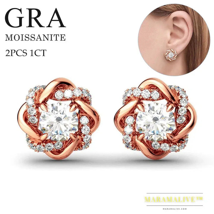 Original Moissanite Diamond Jewelry Sets for Women with Certificate Necklace Earrings Bangle Sets 925 Silver Wedding Luxury Gift