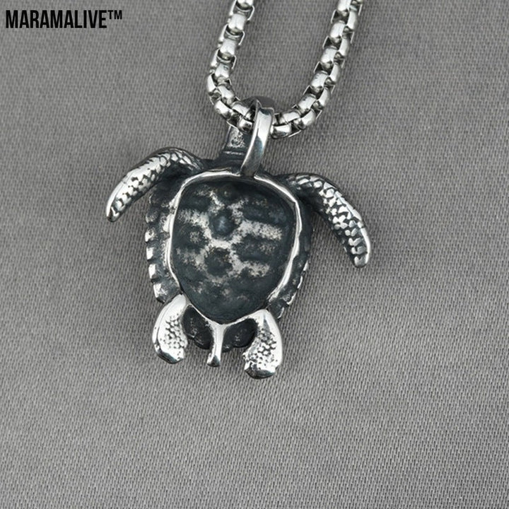 Ornament Accessories Small Sea Turtle Boys Titanium Steel Necklace