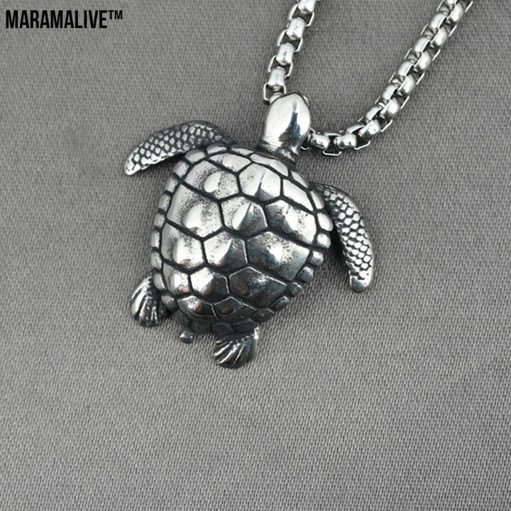 Ornament Accessories Small Sea Turtle Boys Titanium Steel Necklace