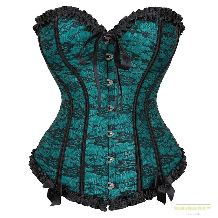 Overbust Corset Lace Up Waist Bustier Top Black White Purple Beige Brown Red Orange Green Blue Elegant Basques Corselet