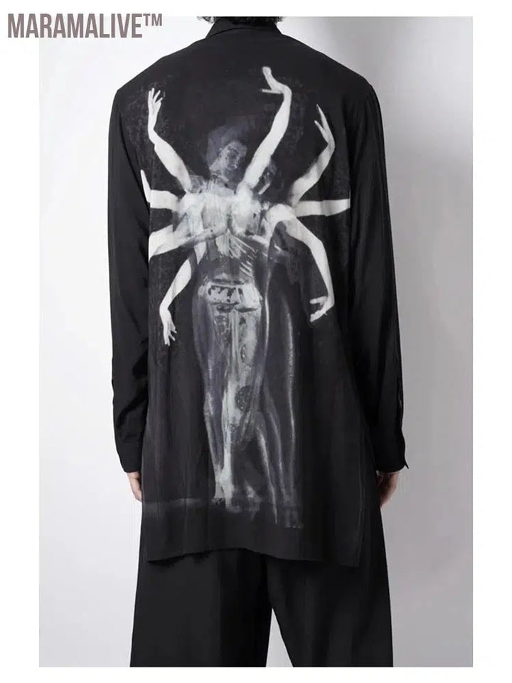 Overlapping Phantom Ashura shirts dark style Unisex mens for men's clothing Owens tops Black shirts clothes