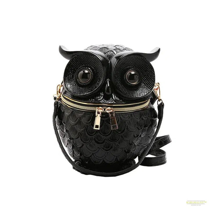 Owl Gothic Luxury Design Crossbody Bag for Women – High Quality Leather Round Bag with Unusual and Trendy Personality