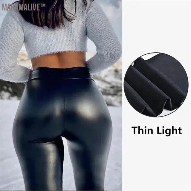 PU Leather Leggings Women Sexy Hips Push Up Leggings Girls XXL Pants Pencil Pants High Waist Casual Leggings New