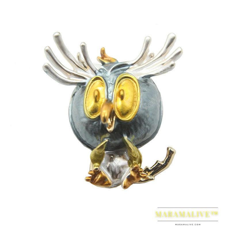 Painted Bird Brooch, Alloy Diamond-studded Clothing Accessories