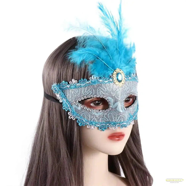 Party Mask Woman Masquerade Luxury Peacock Feathers Half Face Mask Cosplay Costume Venetian Mask For Children