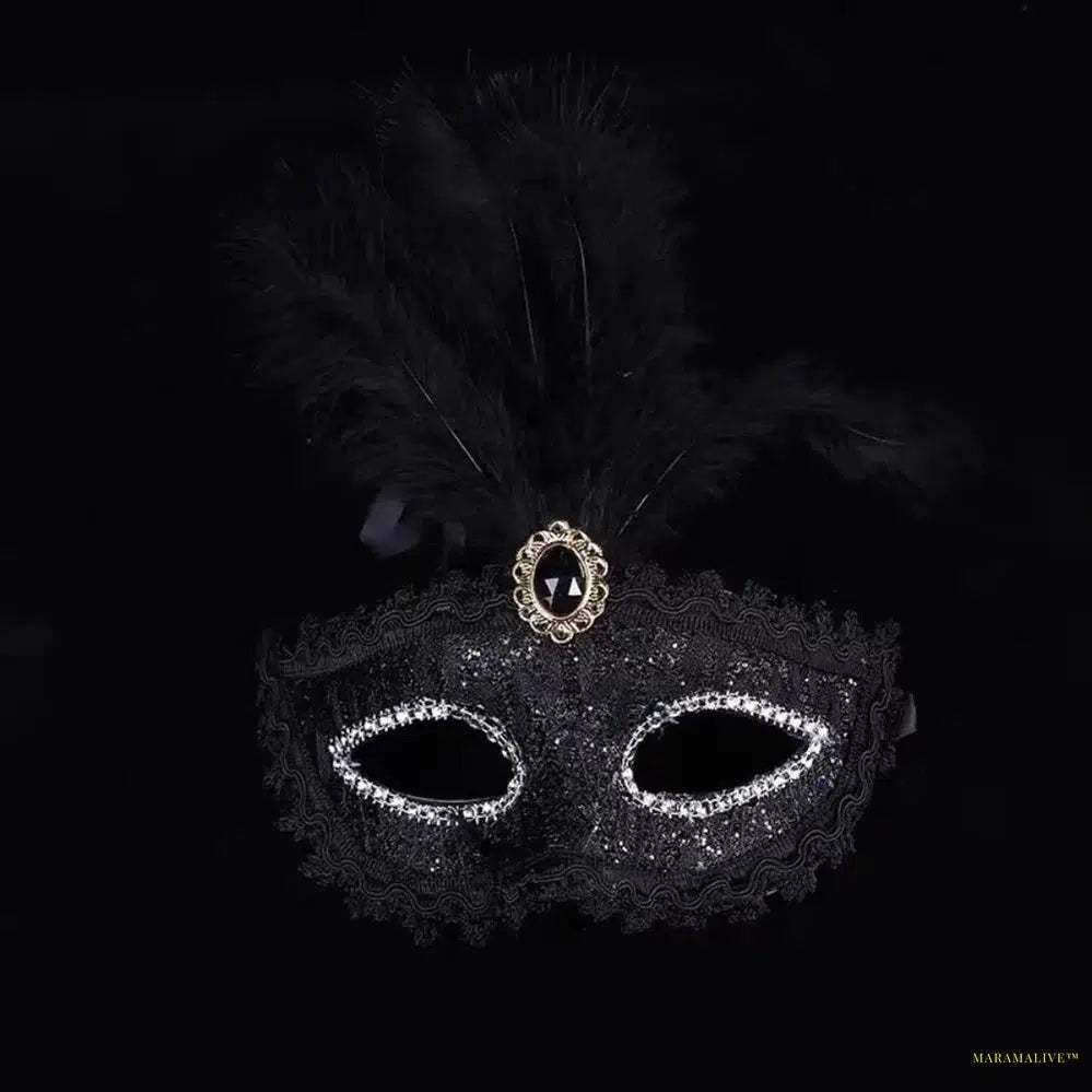 Party Mask Woman Masquerade Luxury Peacock Feathers Half Face Mask Cosplay Costume Venetian Mask For Children