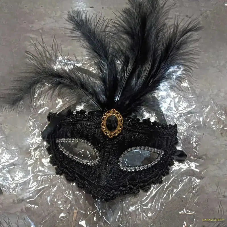 Party Mask Women Masquerade Luxury Peacock Feathers Half Face Mask Cosplay Costume Mask For Children