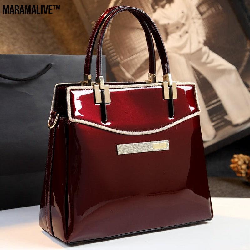 Patent Leather Women's Fashion Portable Leather Shoulder Messenger Bag