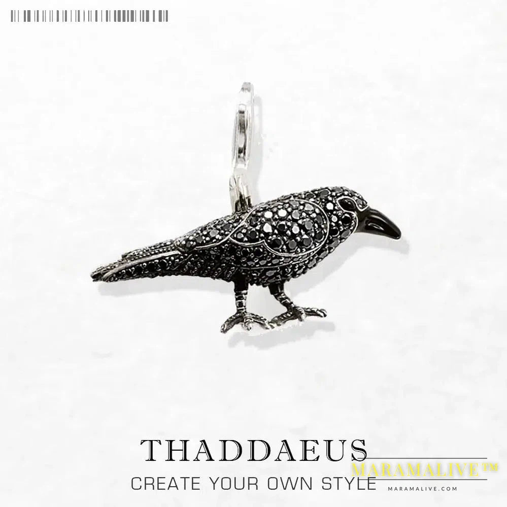 Pendant Black Raven Rabe,2019 Fashion Jewelry 925 Sterling Silver Europe Bijoux Necklace Accessories Gift For Woman & Men