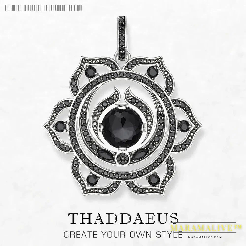 Pendant Black Splenic Chakra Swadhisthana New Jewelry 925 Sterling Silver Accessories Gift For Women