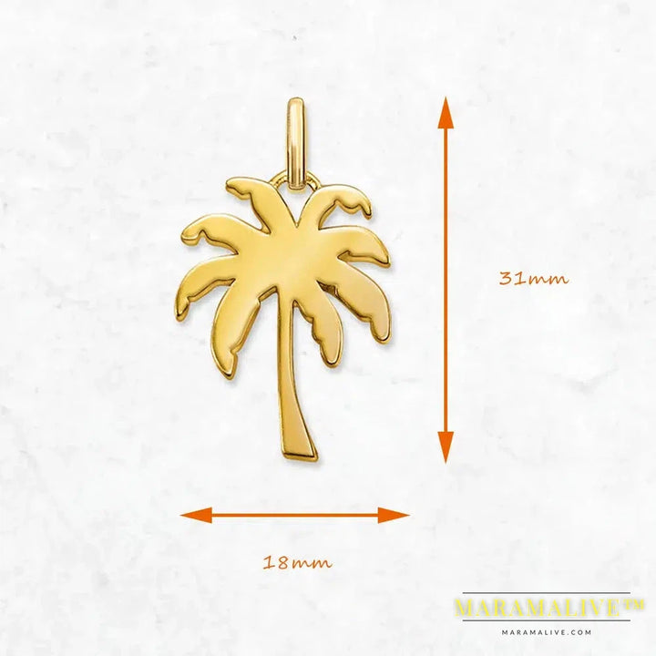 Pendant Coconut Tree Brand New Fashion Jewelry Europe Trendy 925 Sterling Silver Accessories Gift For Woman Men