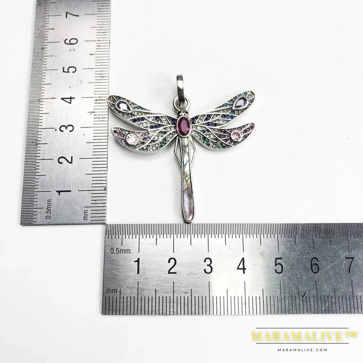 Pendant Dragonfly,Spring New Jewelry Bohemia Real 925 Sterling Silver Nature Happiness Freedom Gift For Women