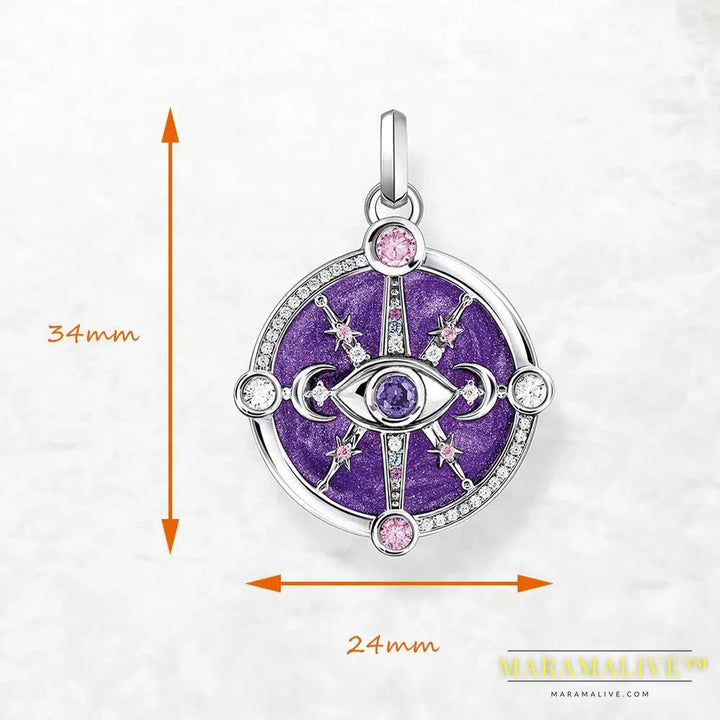 Pendant Eye Star Half-Moons Fine Glam 925 Sterling Silver Jewelry Europe Style Accessories Soul Bohemia Gift For Woman