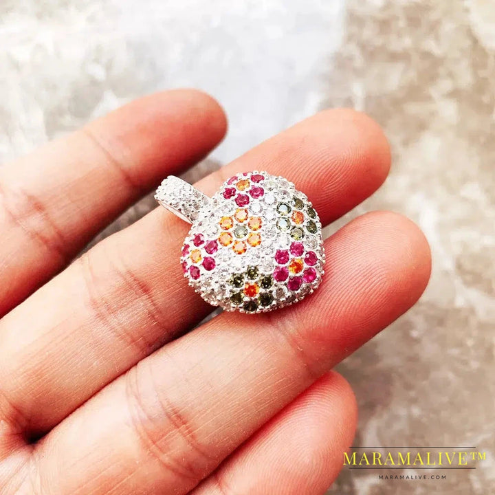 Pendant Flower Heart Brand 925 Sterling Silver Glam Jewelry Europe Accessorie Soul Gift For Women