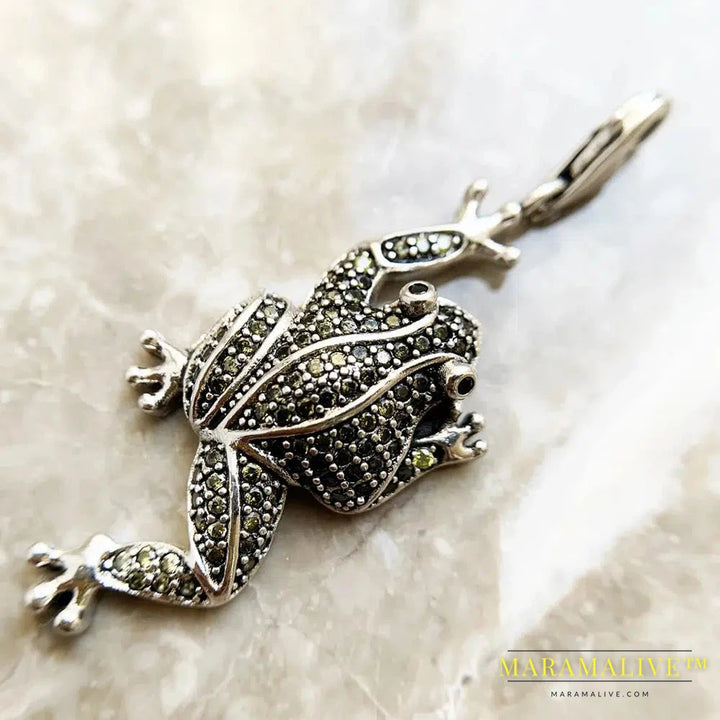 Pendant Frog Green Eva Fashion Glam 925 Silver Jewelry Europe Style Sterling Accessorie Gift For Woman Men