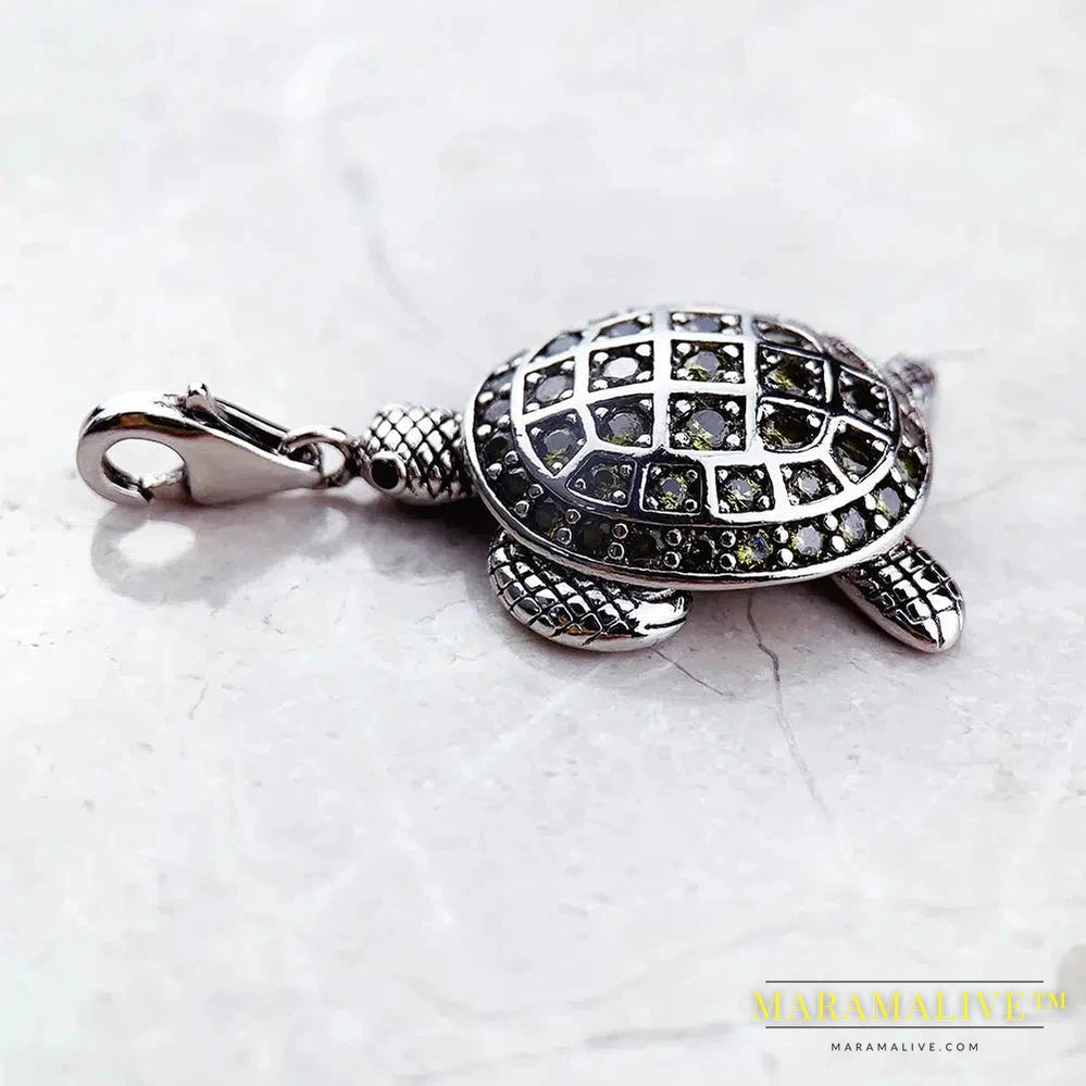 Pendant Green Turtle Large Brand New Fashion Jewelry Europe Accessories 925 Sterling Silver Gift For Woman Men