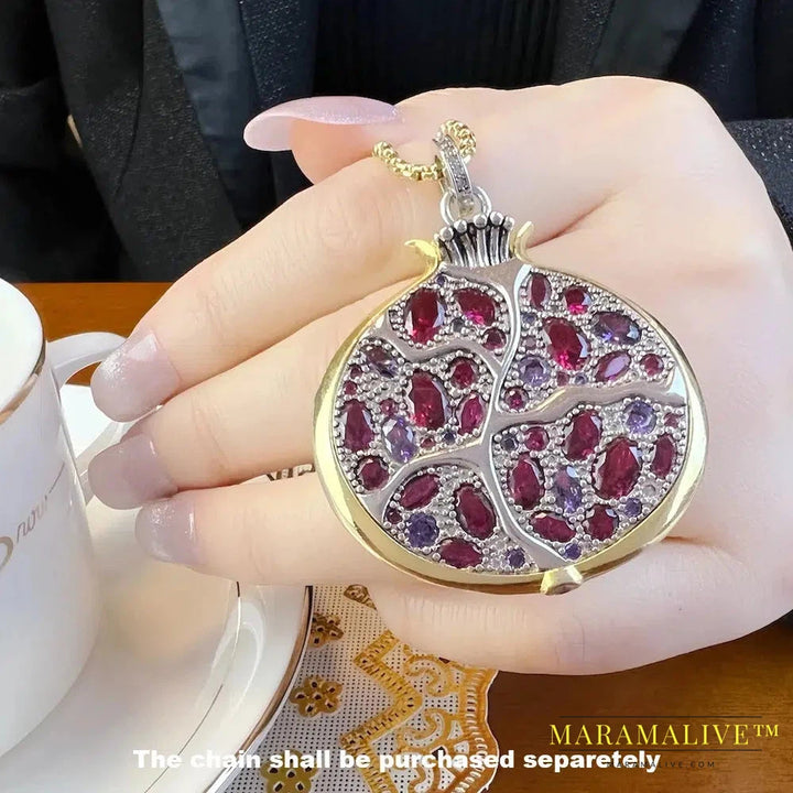 Pendant Large Pomegranate Spring Fashion 925 Sterling Silver Jewelry Romantic Gift For Women