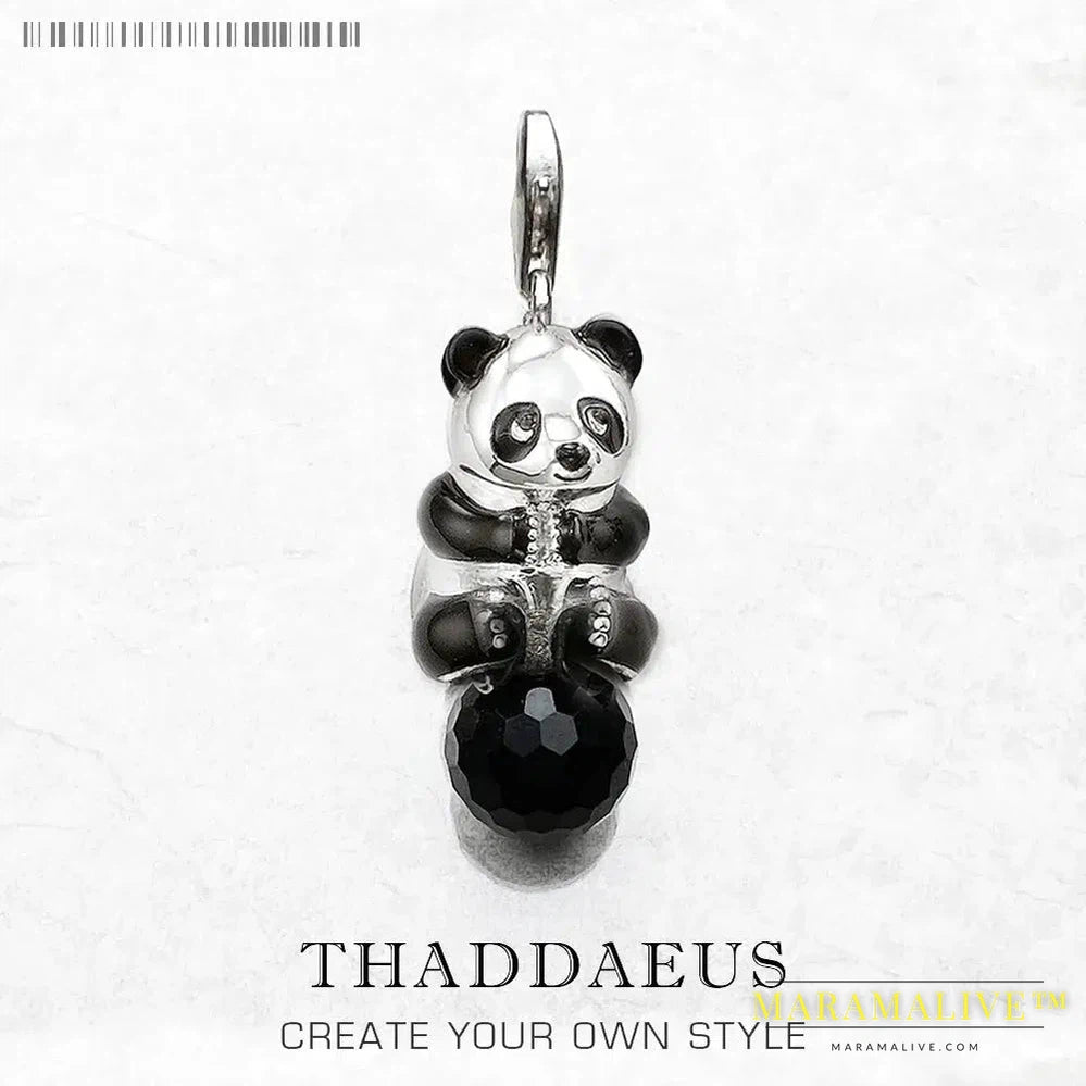 Pendant Panda With Crystal 925 Sterling Silver Cute