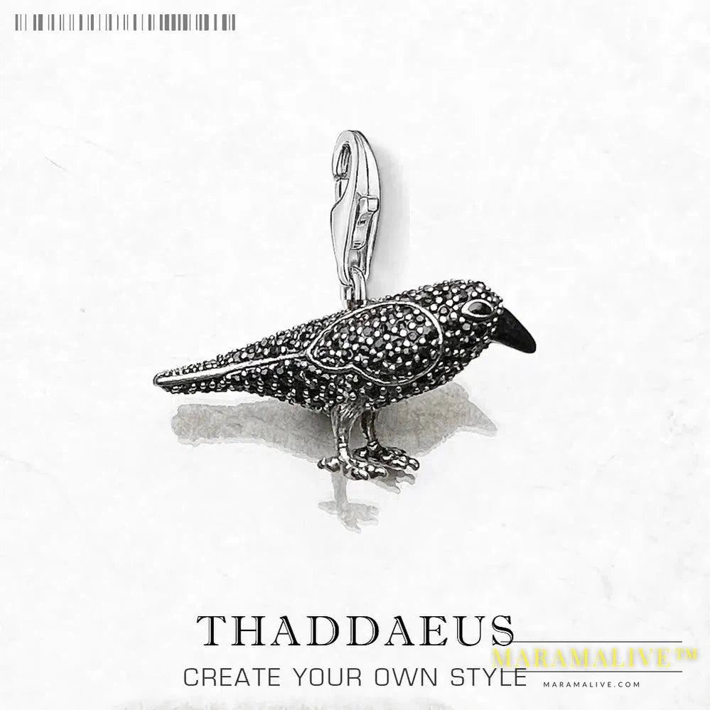 Pendant Raven Pave,Brand New Fashion Jewelry Europe Style Bijoux Trendy Silver Gift For Woman