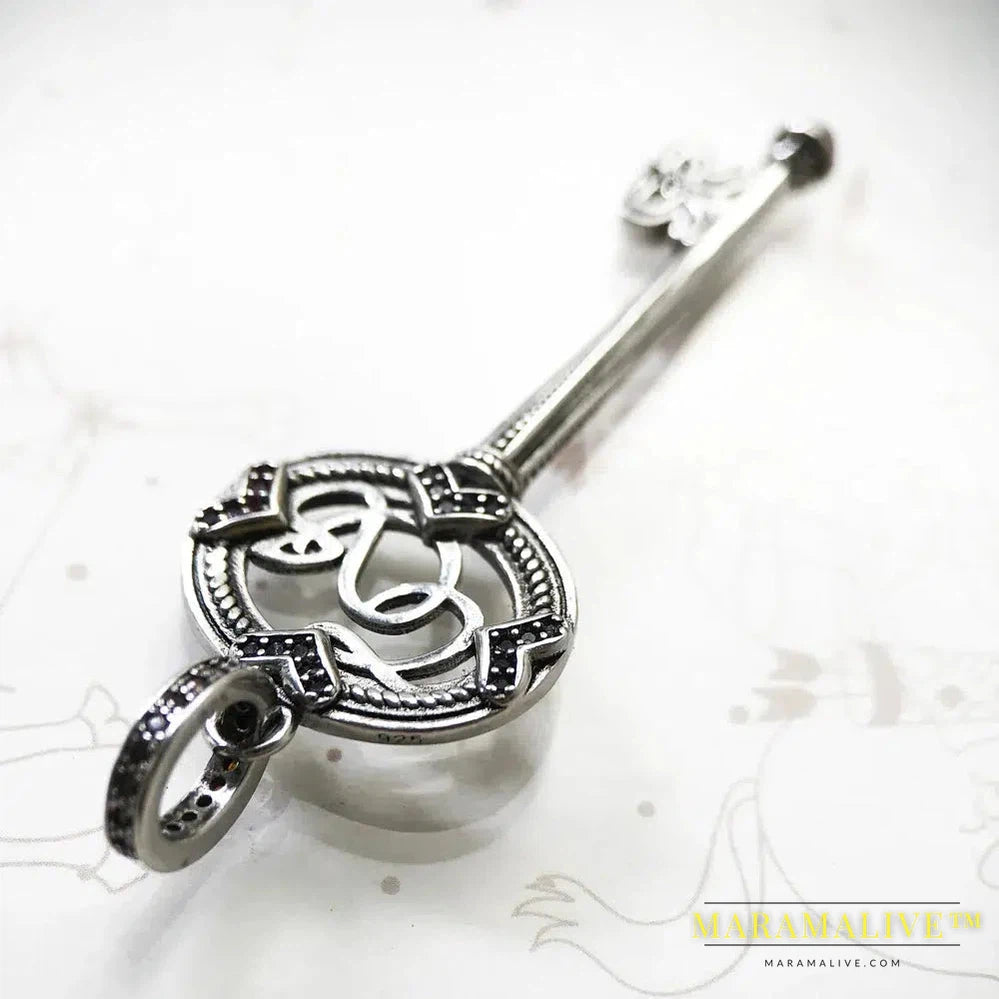 Pendant Richly Ornamented Key Brand New Fine Jewelry Europe 925 Sterling Silver Accessories Bohemia Gift For Woman Men