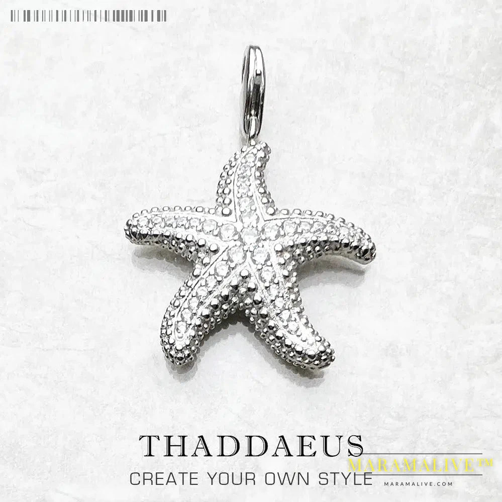 Pendants Starfish Pave,2019 Brand Glam Fashion Jewelry Europe Trendy 925 Sterling Silver Bijoux Accessories Gift For Woman