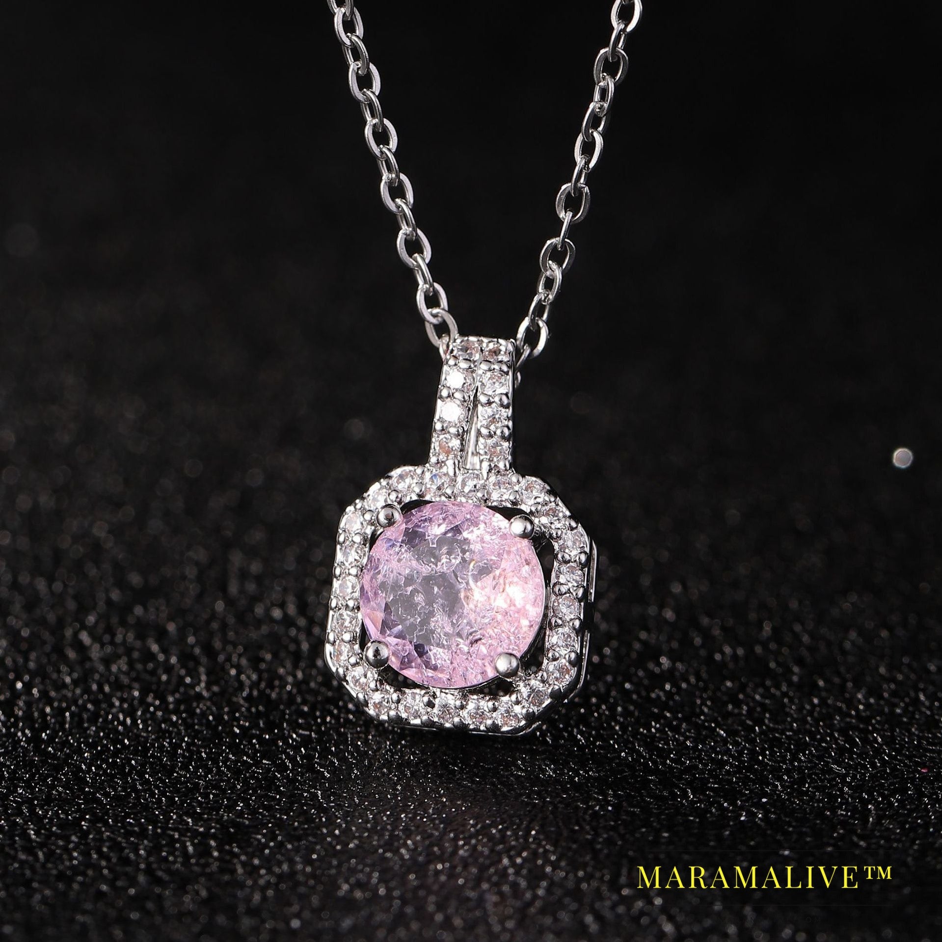 Perfume Bottle Pendant Necklace Women's Full Diamond