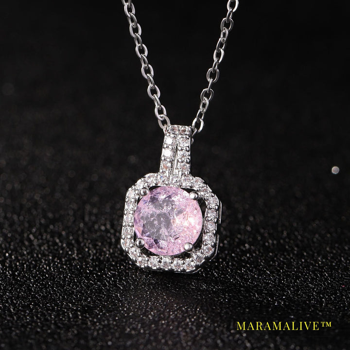 Perfume Bottle Pendant Necklace Women's Full Diamond