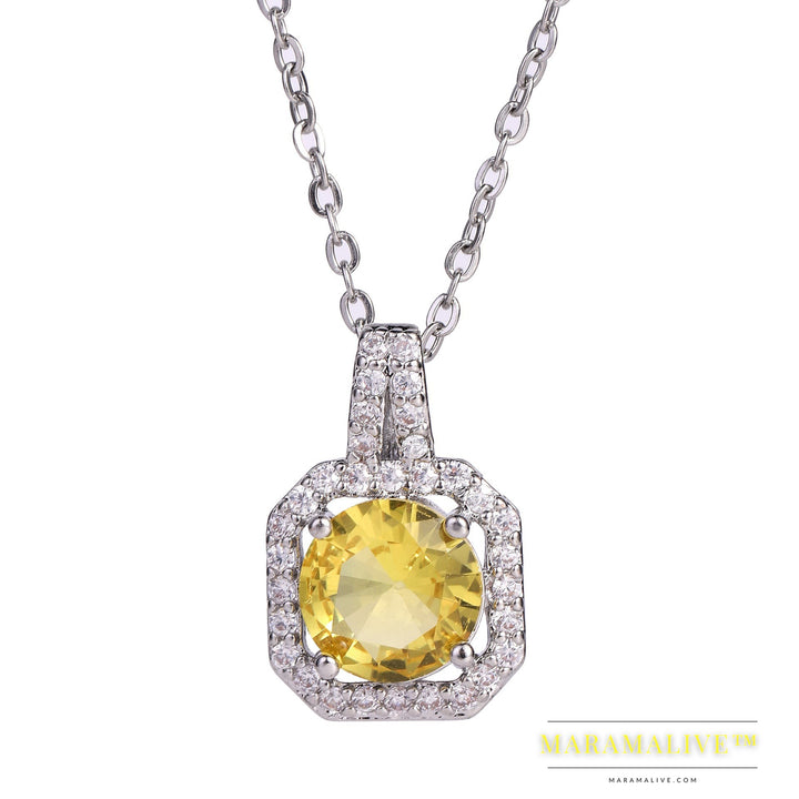 Perfume Bottle Pendant Necklace Women's Full Diamond