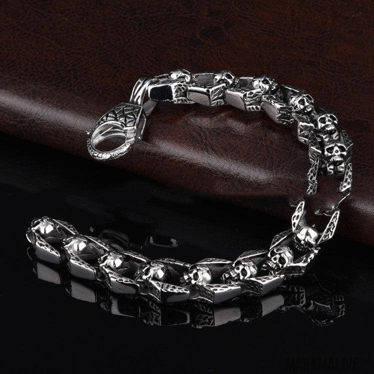 Personality Punk Skull Bracelet Stainless Steel